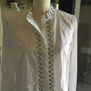 White stud blouse